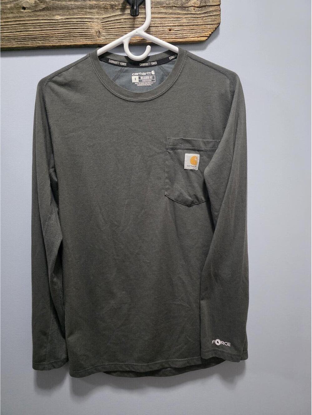 Carhartt Force Relaxed Fit Mens Long Sleeve Small, Gray